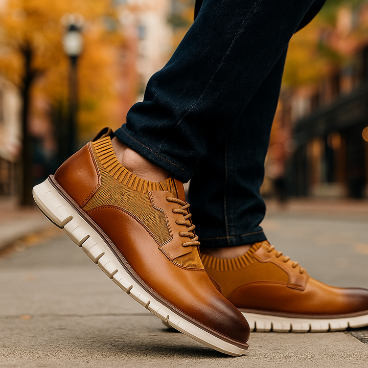 Caruso - Lace Up Leather Sneakers