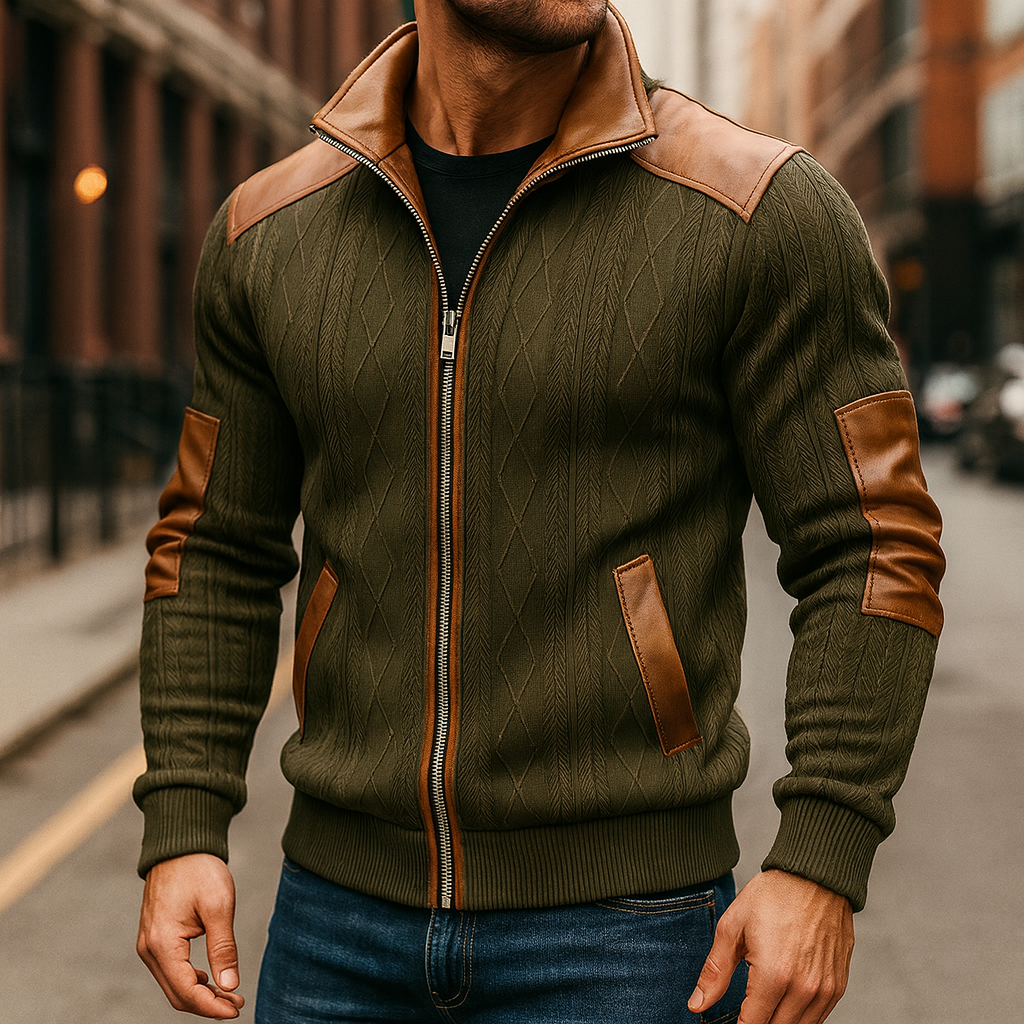 Aldero - Knitted Leather Jacket