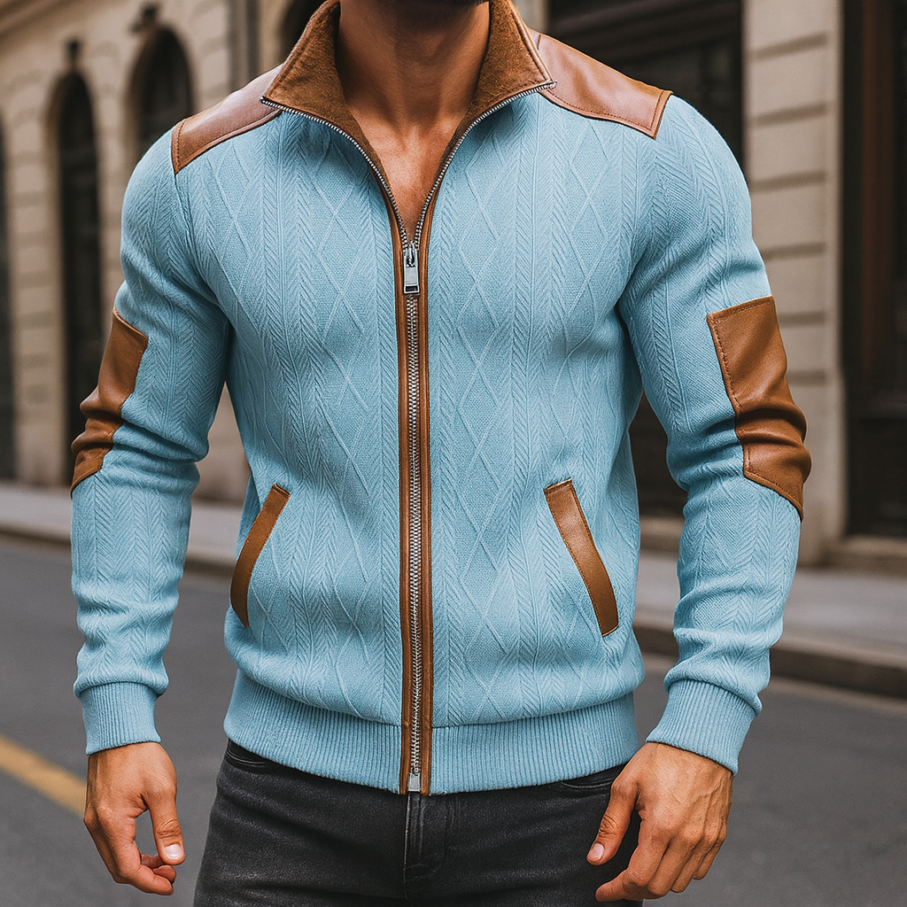 Aldero - Knitted Leather Jacket