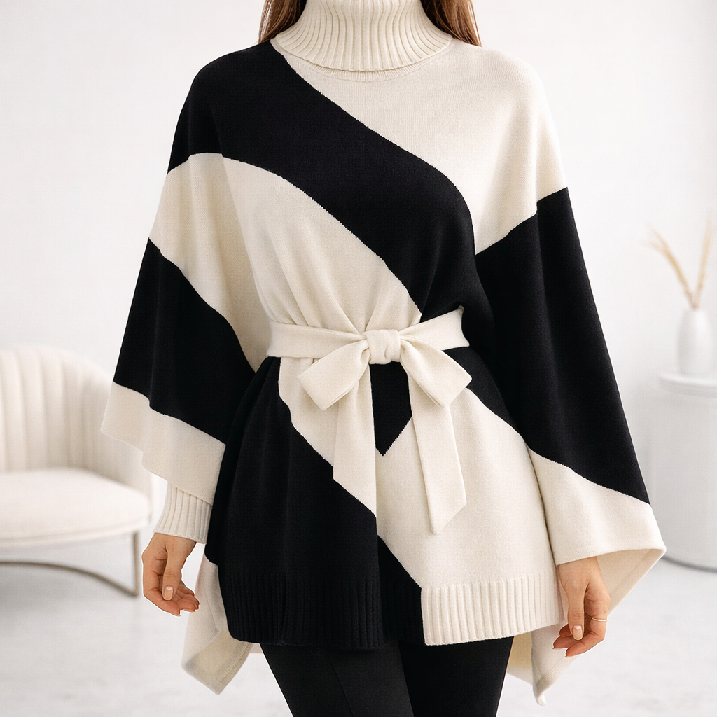 Aurya - Spliced Turtleneck Sweater