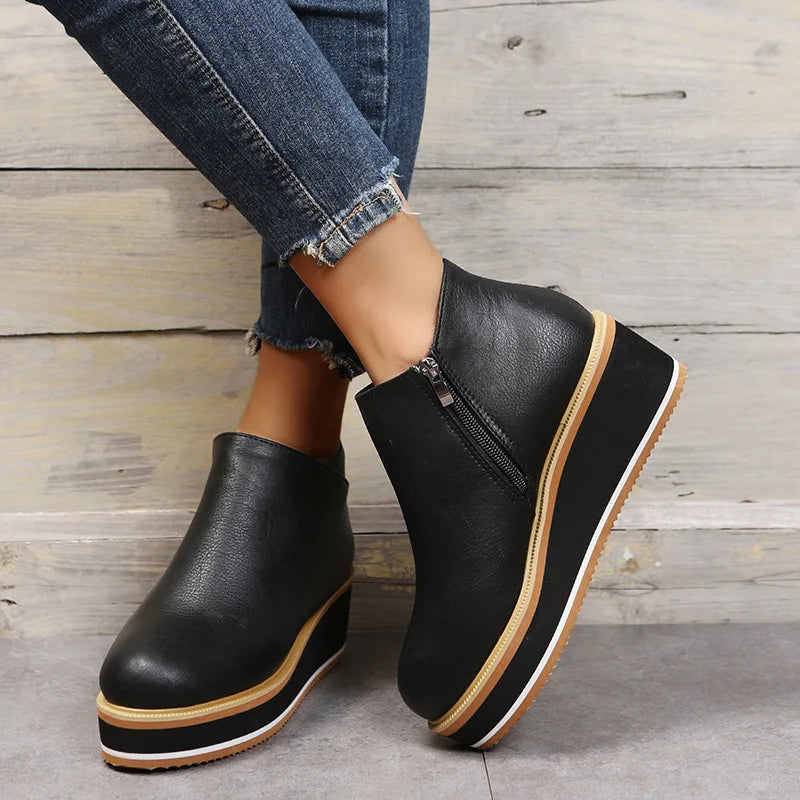 Auria - Platform Leather Shoes