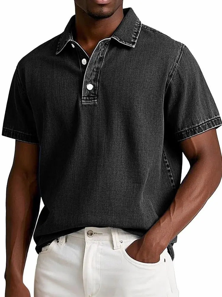 Fusato - Denim Polo Shirt