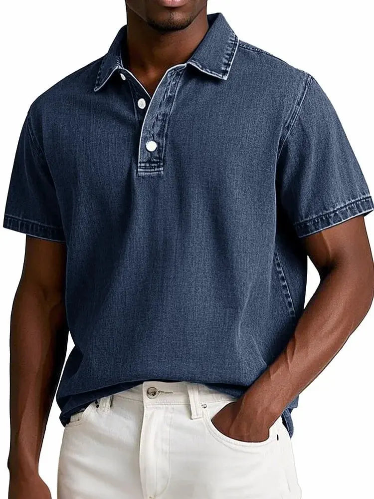 Fusato - Denim Polo Shirt