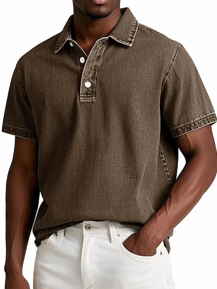 Fusato - Denim Polo Shirt