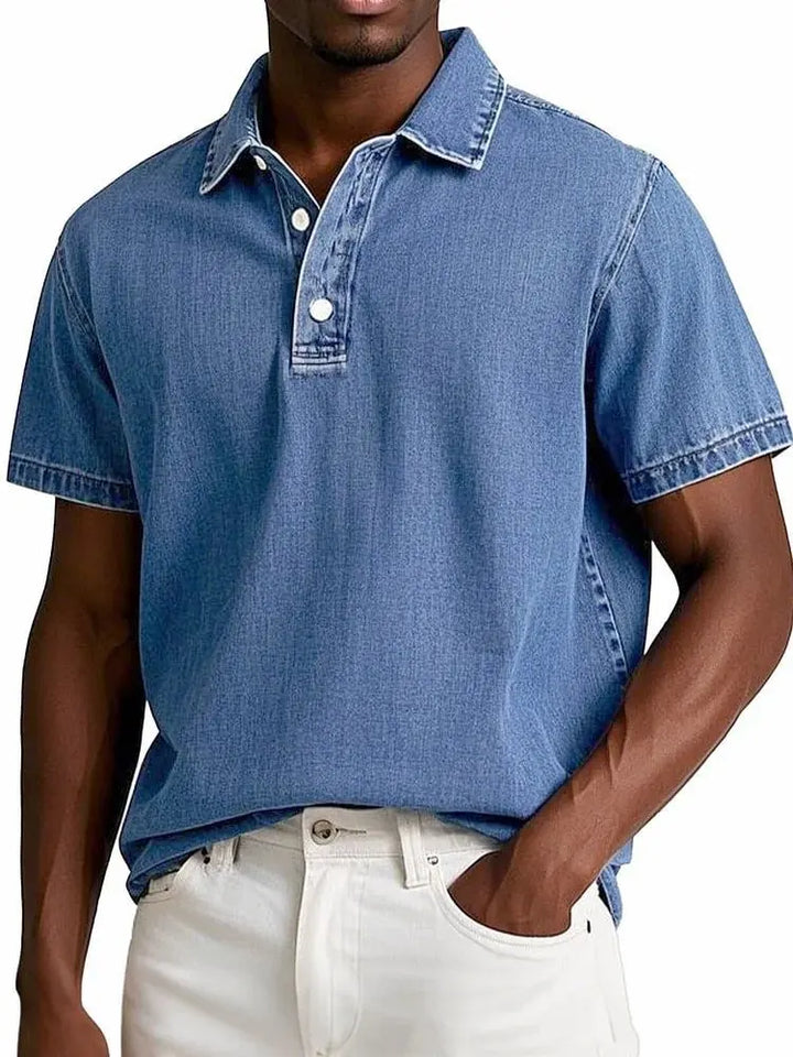 Fusato - Denim Polo Shirt