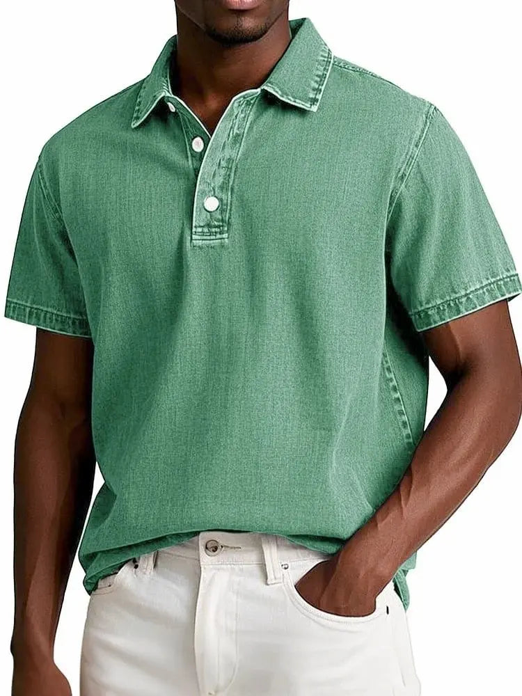 Fusato - Denim Polo Shirt