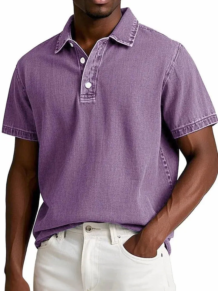 Fusato - Denim Polo Shirt