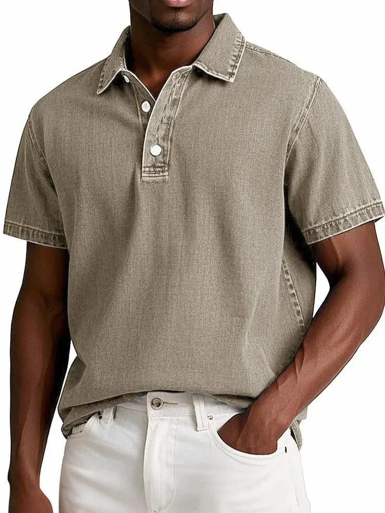 Fusato - Denim Polo Shirt