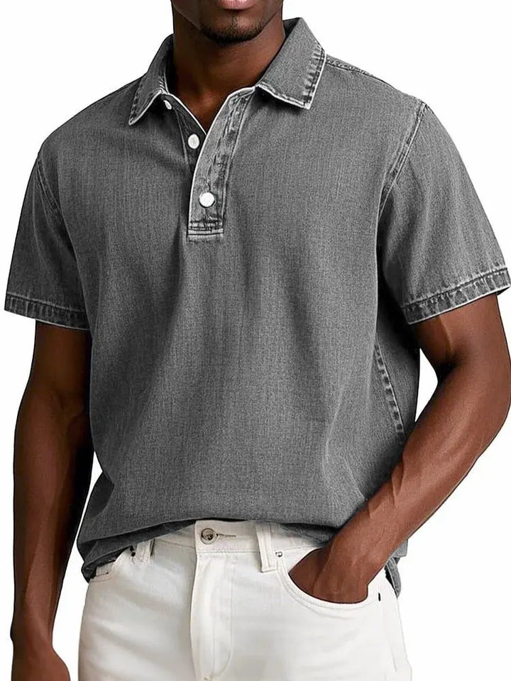 Fusato - Denim Polo Shirt